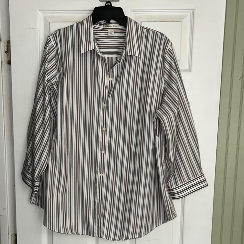 Coldwater Creek Black and White Button Down Shirt